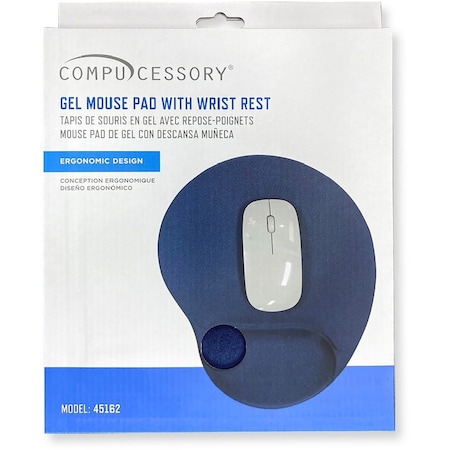Compucessory Compucessory Mouse Pad - 9" Height x 10" Width x 1" Depth - Blue - Gel - 1 CCS45162