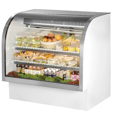 True Refrigeration Deli Case, 47 3/4 in H, White TCGG-48-HC-LD