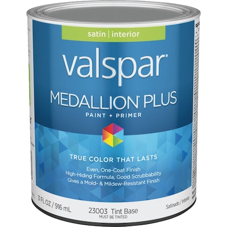 Valspar Medallion Plus Premium Paint & Primer Satin Interior Paint Tint Base 1 Qt. 028.0023003.005