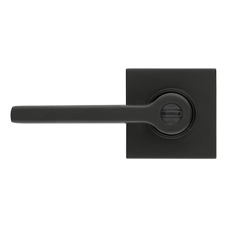 Baldwin Baldwin 5285 Left Hand Square Lever with Square Rose Emergency Egress Keyed Entry Satin Black 5285190LENT