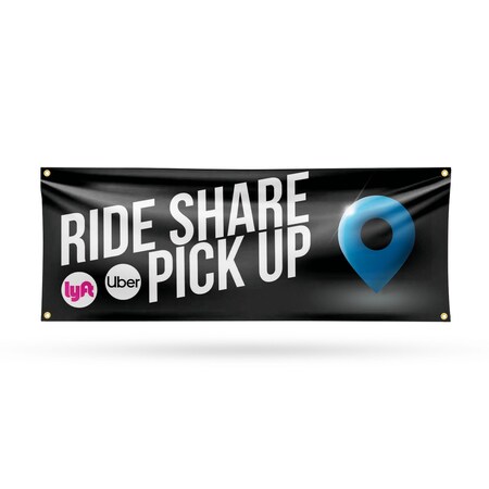 Signmission Ride Share Pick Up, 18 Inch x 48 Inch, Vinyl Banner B-30836