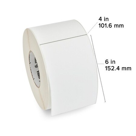 Zebra Zebra Thermal Transfer Label, Paper, 4" x 6.5", Z-Perform 1500T, 3" Core, 900 labels/Roll, 4PK 10021229