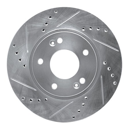 Dynamic Friction Co DFC Brake Rotor - Drilled and Slotted - Silver 631-21011L