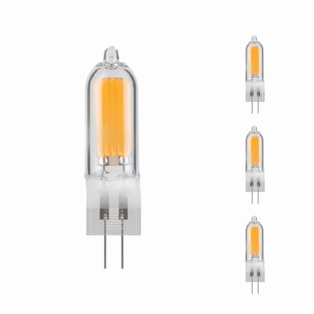 Bulbrite LED Filament, 1.8 Watt Dimmable T5 Light Bulb, Clear Glass Finish, G4 Base, 2700K, 140 Lumens, 4PK 862037