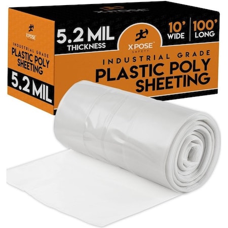 Xpose Safety Tarp, 10 ft x 100 ft, 5.2 Mil, White, Polyethylene C-610IS-X