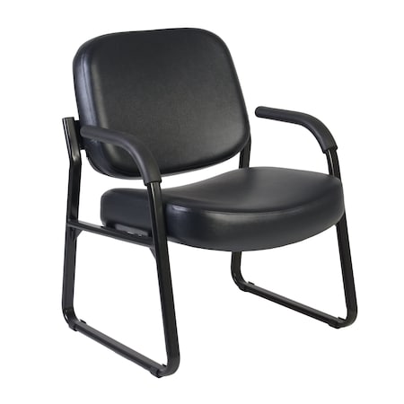 Regency Victor Big & Tall 400LBS Reception Chair With Arms, Anti-Microbial/Anti-Bacterial Vinyl, Black 407-VAM-BK
