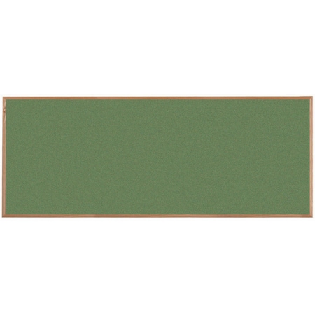 Aarco VIC Cork Bulletin Board, Red Oak Frame, Clear Lacquer Finish, Baby Lettuce 48''Hx120''W OW48120213