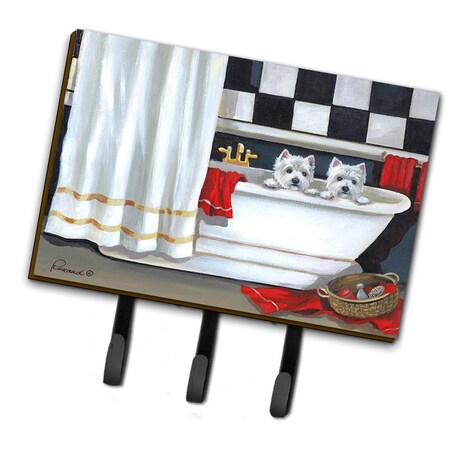 Carolines Treasures 6 x 2 x 9 in. Westie Pour Le Bain Bathtime Leash or Key Holder PPP3281TH68