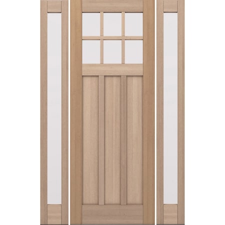 Doornmore CRF-P3G6, 65.25" x 98" ( 36" Door + 2x12" Side) Left Hand, Mahogany SDL 6 Lite Exterior Door CRF-P3G6-SW-3696-G101-SL_1-2_LI