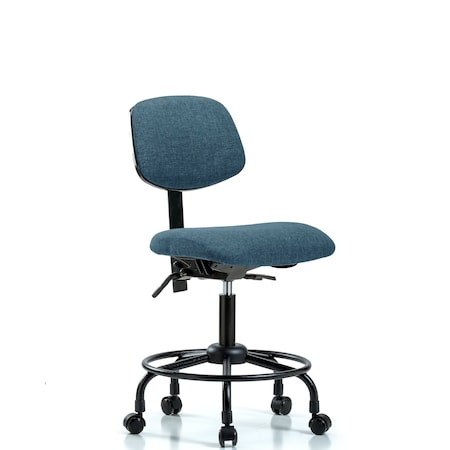 Blue Ridge Ergonomics Desk Chair Desk Chair, Fabric, RT Casters, Blu, No Arms, 21" to 26" Height, Fabric, Blue BR-FDHCH-RT-T0-A0-RC-F43