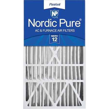 Nordic Pure 16x28x6 Pleated Air Filter, High Capacity, Electrostatically Charged Synthetic Media, MERV 12 16x28x6ASGM12-1