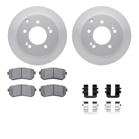 Dynamic Friction Co DFC GEOSPEC Coated Rotors with 5000 Brake Pads - Ceramic and Hardware 4512-21049