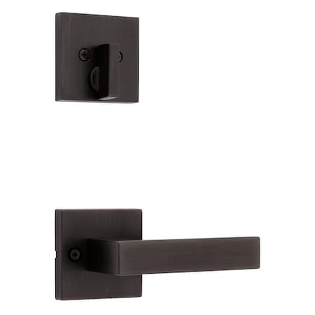 Kwikset Single Cylinder Interior Singapore Lever Trim with Square Rose Venetian Bronze Finish 971SALSQT-11P