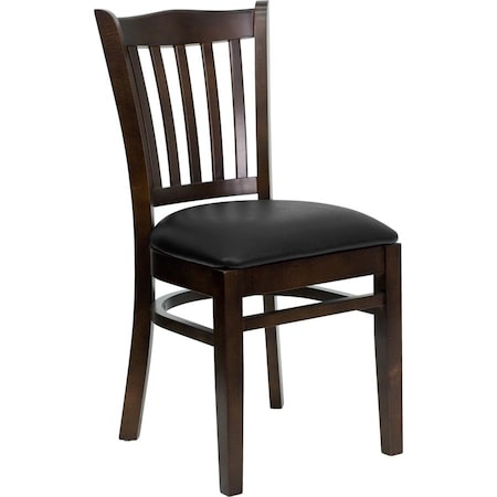Flash Furniture Hercules Restaurant Chair, Wood Back, 17-1/2 in W 20-3/4" L 34-1/2" H XU-DGW0008VRT-WAL-BLKV-GG