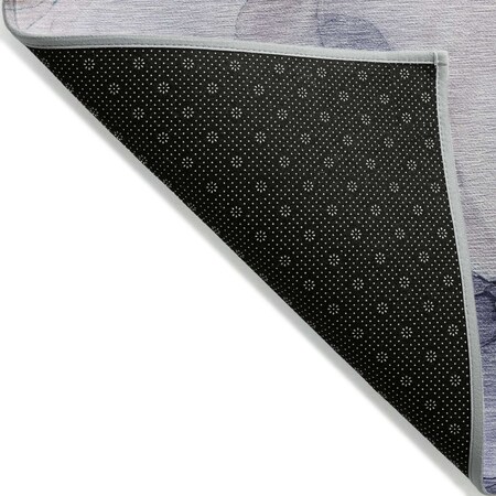 Homeroots 5' X 8' Blue Abstract Washable Non Skid Indoor Outdoor Area Rug 559662