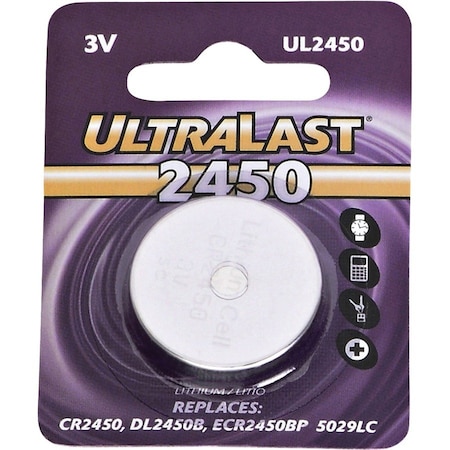 Ultralast Dantona UL-2450 UltraLast Lithium Manganese Dioxide Button Cell Battery - For Multipurpose - 3 V DC UL2450