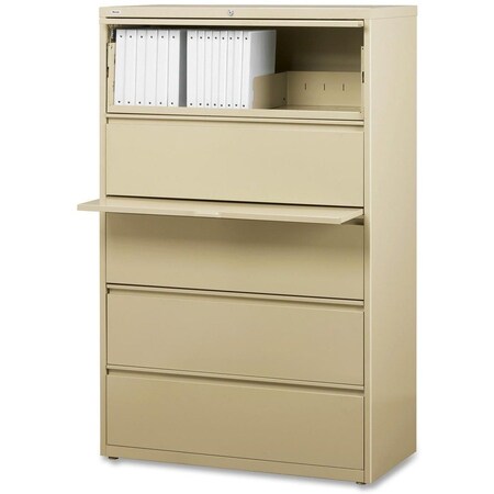 Hirsh 30" W 5 Drawer Lateral File Cabinet, Putty, A4/Legal/Letter 14979