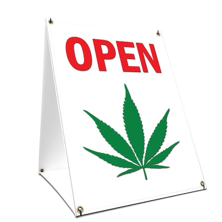 Signmission Cannabis Dispensary Open, 36 Inch x 24 Inch A-frame Yard Sign, Plastic Sign SBC-2436-Cannabis Dispensary Open