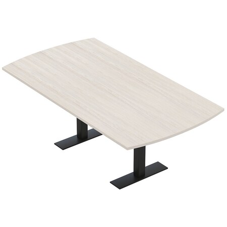 Skutchi Designs 7ft Arc Rectangle Conference Table With Power | Harmony Series | 6 Person Meeting Room Table HAR-AREC-48X84-T.BK-K458-NA