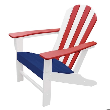 Newtechwood Atlantic Classic Curveback Patriot Plastic Outdoor Patio Adirondack Patriot Chair P017-898