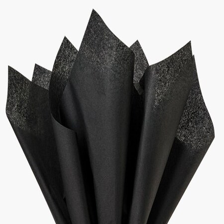 Nashville Wraps Black Color Tissue Paper, 20x30, 24 Soft Fold Sheets, 24PK CTQBK