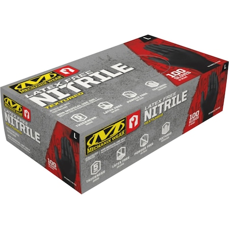 Mechanix Wear Disposable Gloves, Nitrile, M, 100 PK, Black MECD03-05-009-100