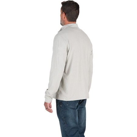 Berne Mens Large Heathered Gray Midweight UPF Quarter-Zip Shirt SH14HGYR440
