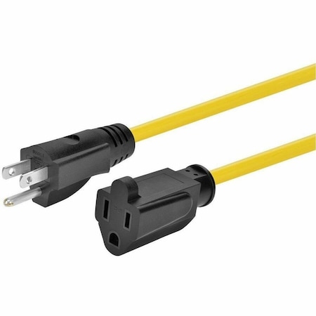 Monoprice OUTDOOR EXTENSION CORD - NEMA 5-15P TO NEMA 5-15R 14AWG 15A SJTW YELLO 44322