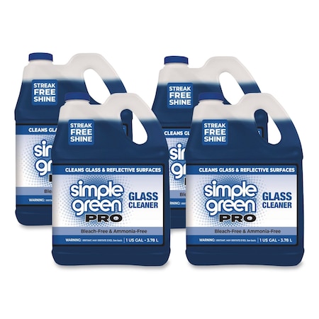 Simple Green Pro Glass Cleaner, 1 gal Bottle, 4PK 1110100401128