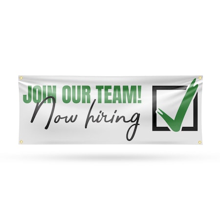 Signmission Join Our Team Now Hiring, 18 Inch x 48 Inch, Vinyl Banner B-30713