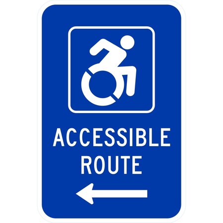 Lyle (Ny Handicap Symbol) Accessible Route <----, 12x18, Engineer Grade, Blue G-3461-EG_12x18