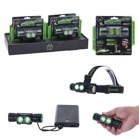 Kodiak Rechargeable 3000 Lumen Headlamp K-3KHL-4/8