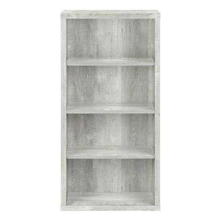 Homeroots 48" Gray Wood Four Tier Bookcase 333506