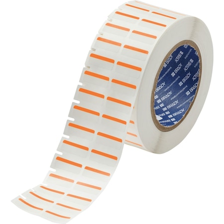 Brady Color Polyester Laboratory Labels 0.375 in H x 1 in W Orange, White 3000/RL THT-152-494-OR