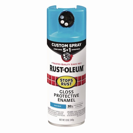 Rust-Oleum Stops Rust 5-in-1 Spray Paint, Gloss Maui Blue, 12 oz Aerosol Can 376907