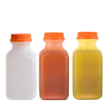 Ecoquality 8oz Empty Plastic Bottles with Tamper Evident Caps For Juices, Milk, and Smoothies, 20PK EQ8FOGL-20