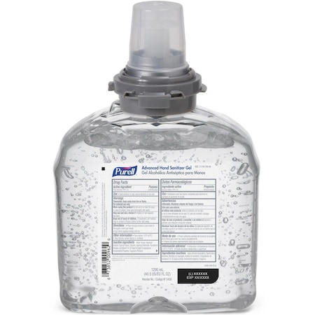 Purell Hand Sanitizer, Gel, 1200mL TFX Refill, PK4 5456-04