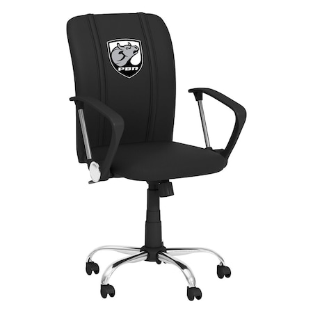 Dreamseat Curve Task Chair with Professional Bull Riders Bull Head Shield Logo XZOCCURVE-PSPBR0005