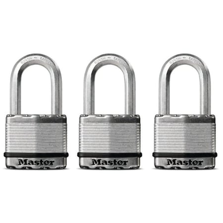 Master Lock Magnum Series Padlock, Keyed Different Key, 3/8 in Dia Shackle, 2 in H Shackle, Zinc M5XTRILHCCSEN