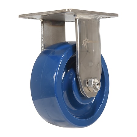 Vestil Solid Polyurethane Rigid Caster 5 In. Diameter x 2 In. Width 1000 Lb. Capacity Dark Blue CST-F-SS-5X2SP-R