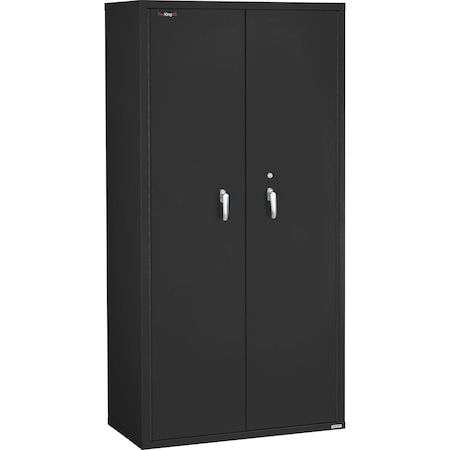Fireking Storage Cabinet, 1 Hr Fire, 72" H, end tabs, Legal Black CF7236-MDBL-LGL