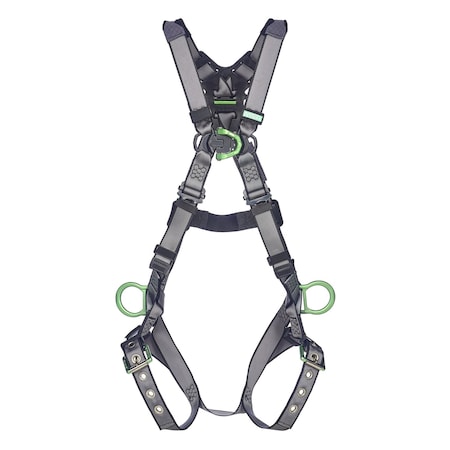 Msa Safety V-FIT Full Body Harness, 2XL, 400 lb., Quick-Connect Chest/ Tongue Leg Straps 10195104