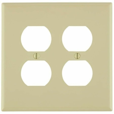 Leviton Wall Plate, Duplex Outlet, Ivory, Nylon PJ82-I