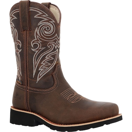 Rocky Women's Western Boot, 10.5 W, Steel Toe Toe, 11 in H, Brown, RKW0443 RKW0443