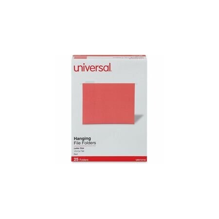 Universal Hanging File Folders, Red, 8 1/2in H, 25PK UNV14118