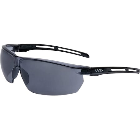 Uvex Rimless Safety Glasses with Foam Padding, Gray Lens and Anti-Fog Coating S4041