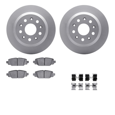 Dynamic Friction Co DFC GEOSPEC Coated Rotors with 5000 Brake Pads - Ceramic and Hardware 4512-42092