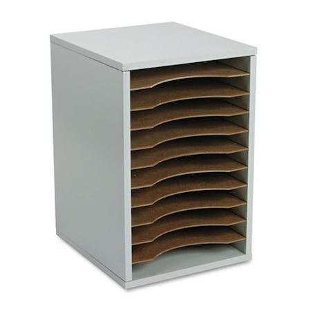 Betterbeds 11 Compartment Vertical Wood Desktop Sorter in Gray BE516783