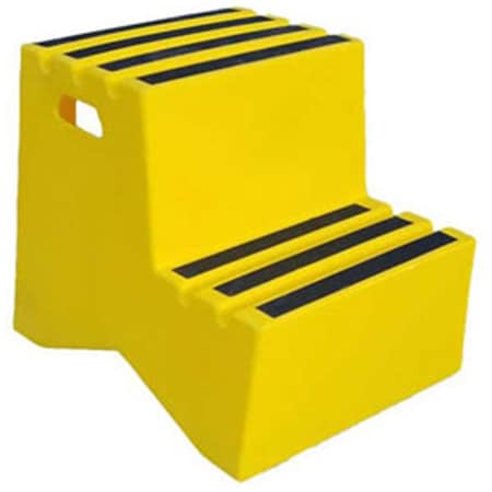 Us Roto Molding 2 Step Plastic Step Stand - Yellow, 21 x 24.5 x 19.5 in. B2185978