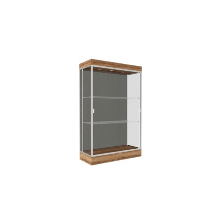 Ghent 76''H x 48''W x 20''D Edge Display Case 6'' Base w/ Slate Back & Satin Frame 92LFSL-SN-PUO
